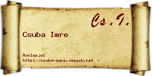 Csuba Imre névjegykártya